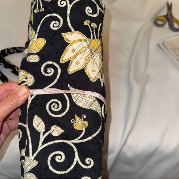 Vera Bradley Black and Gold Floral Shoulder Bag - Picture 9 of 11